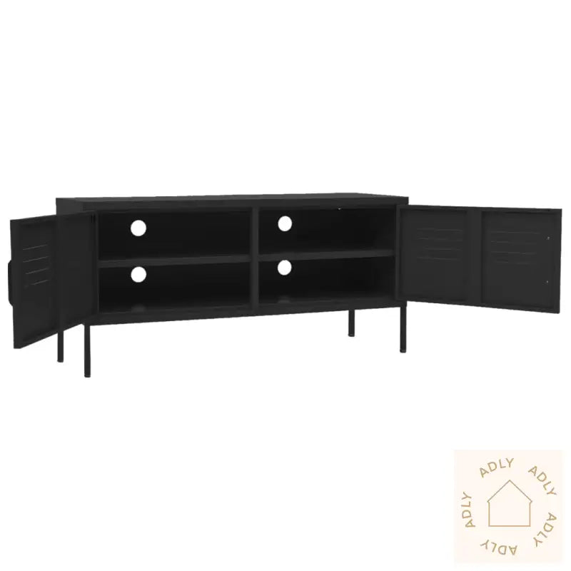 Tv-Benk Svart 105X35X50 Cm Stål