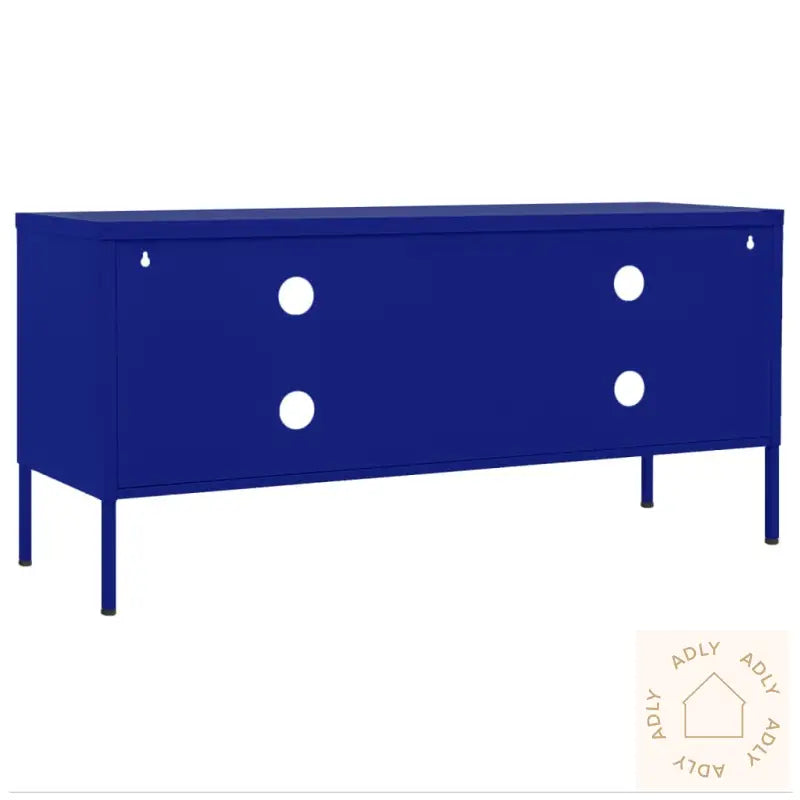 Tv-Benk Marineblå 105X35X50 Cm Stål
