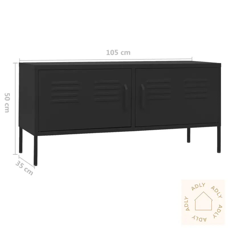 Tv-Benk Svart 105X35X50 Cm Stål