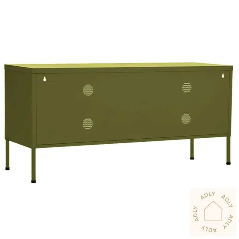 Tv-Benk Olivengrønn 105X35X50 Cm Stål