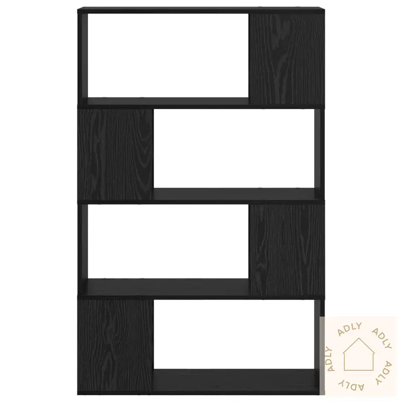 Underholdningssenter Svart Eik Konstruert Tre 80 X 24 X 124 Cm