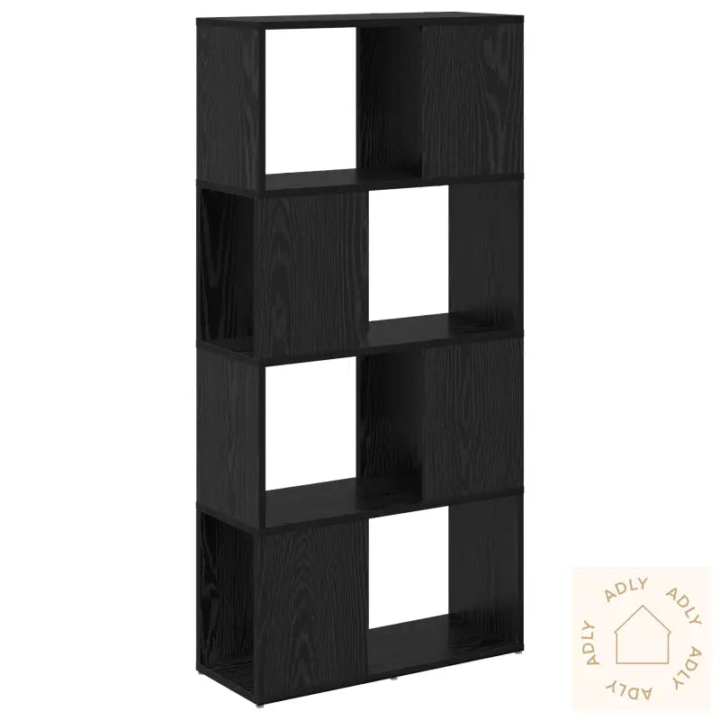 Bokhylle Svart Eik Konstruert Tre 60 X 24 X 124 Cm