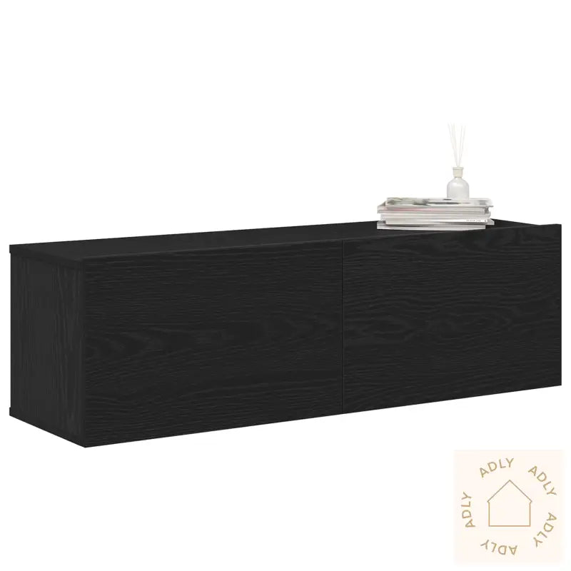 Tv-Benk 2 Stk Svart Eik 100X30X30 Cm Laget Av Tre