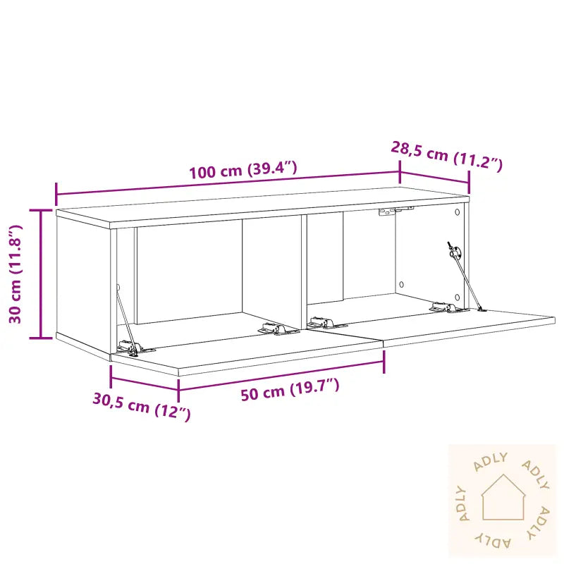 Tv-Benk 2 Stk Svart Eik 100X30X30 Cm Laget Av Tre