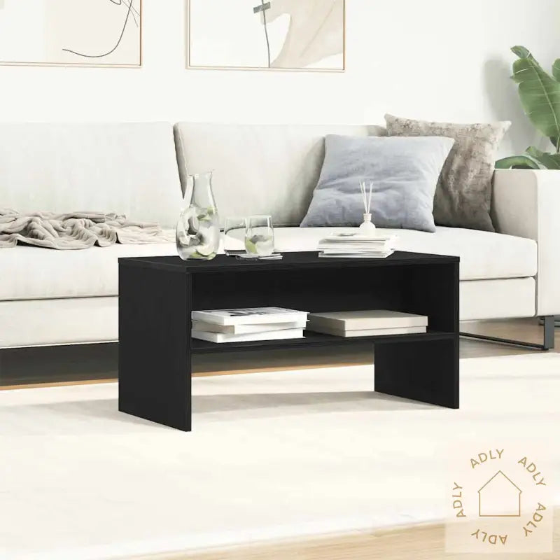 Tv-Benk Svart Eik 80X40X40 Cm Konstruert Tre