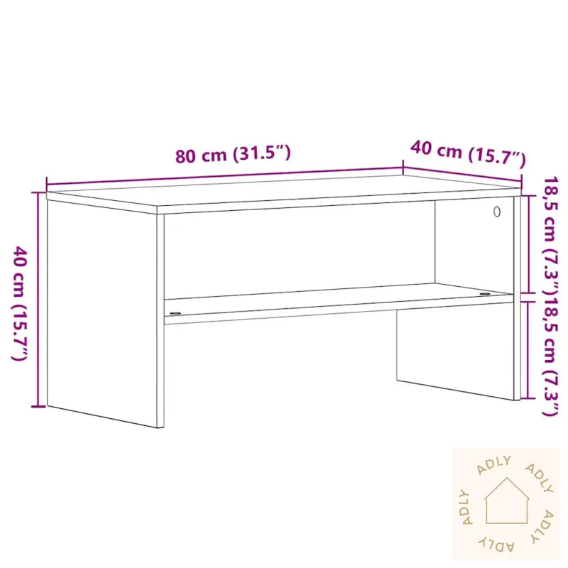 Tv-Benk Svart Eik 80X40X40 Cm Konstruert Tre