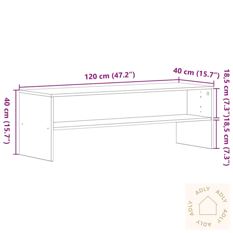 Tv-Benk Svart Eik 120X40X40 Cm Sponplate