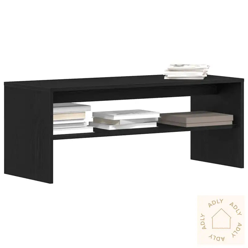 Tv-Benk Svart Eik 100X40X40 Cm Konstruert Tre