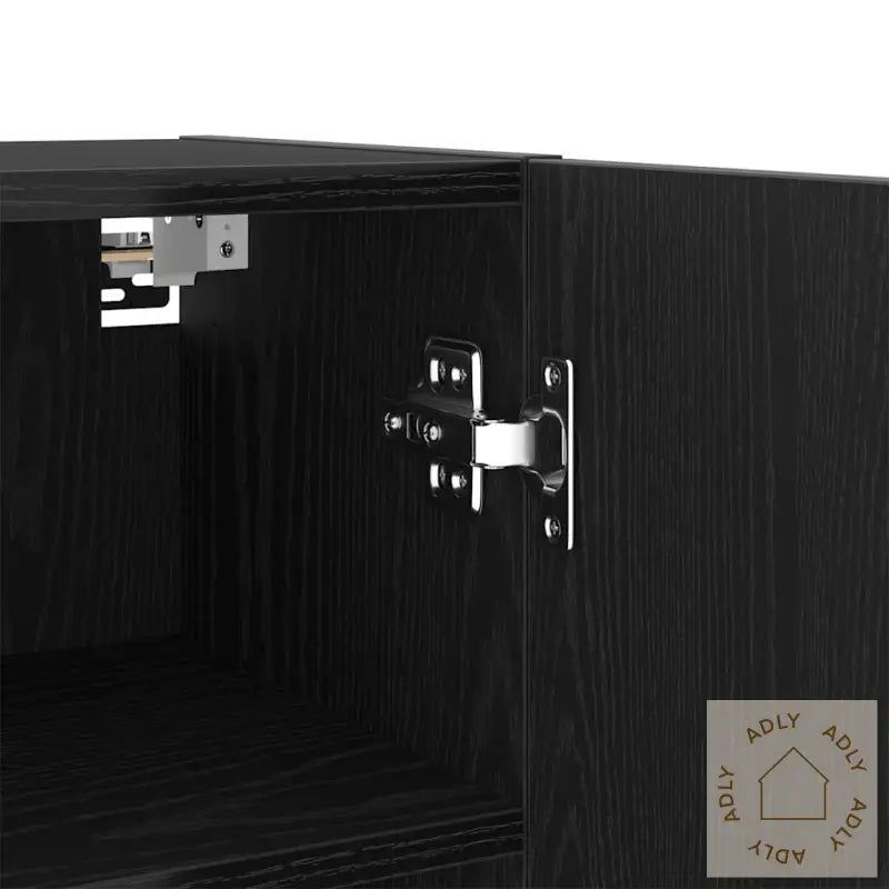 Led Tv-Skap Svart Eik 30.5X30X102 Cm Laget Av Tre