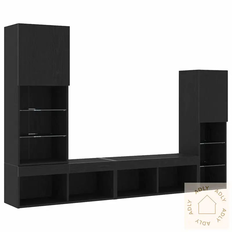 Led Tv-Skap Svart Eik 30.5X30X102 Cm Laget Av Tre