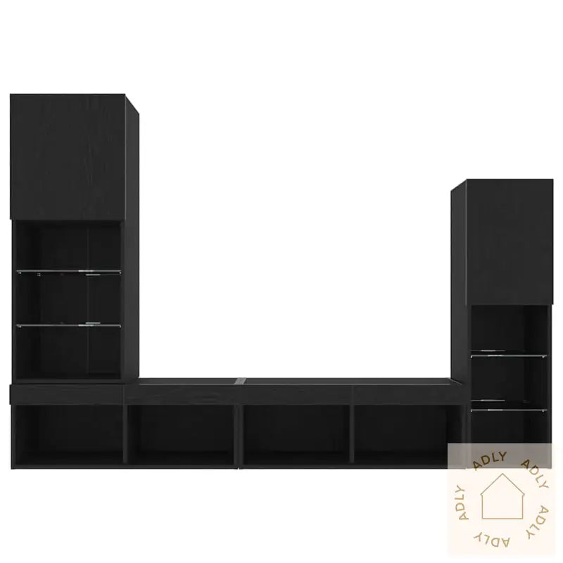 Led Tv-Skap Svart Eik 30.5X30X102 Cm Laget Av Tre