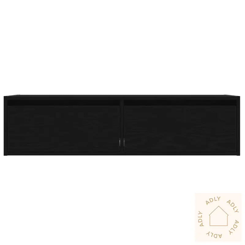 Tv-Benk Med Led-Lys Svart Eik 100X35,5X25 Cm