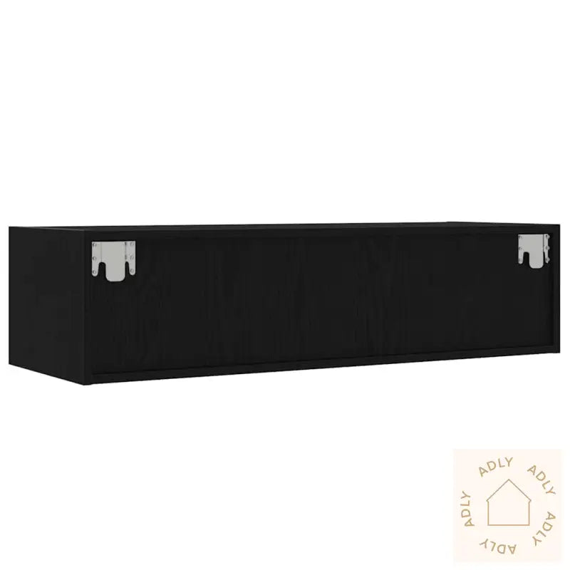 Tv-Benk Med Led-Lys Svart Eik 100X35,5X25 Cm