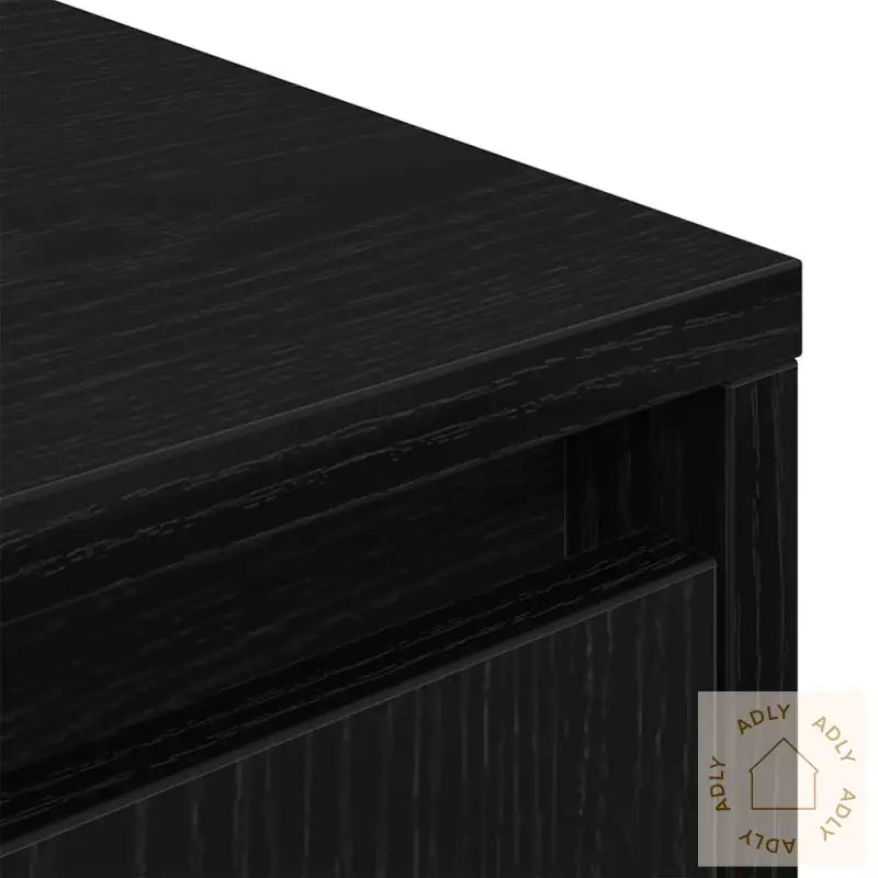 Tv-Benk Med Led-Lys Svart Eik 193,5X41X50 Cm