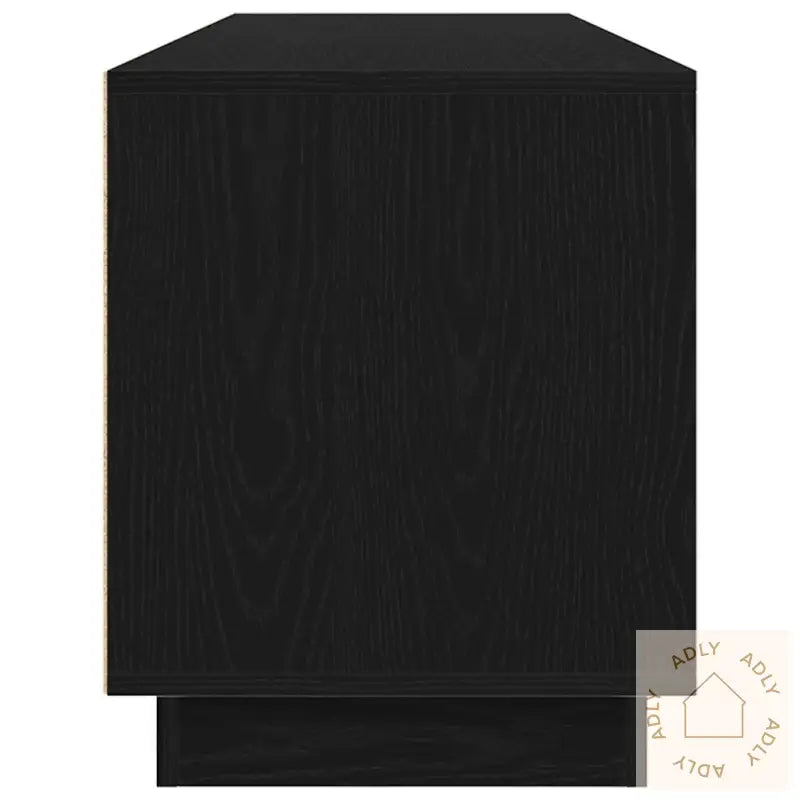 Tv-Benk Med Led-Lys Svart Eik 193,5X41X50 Cm