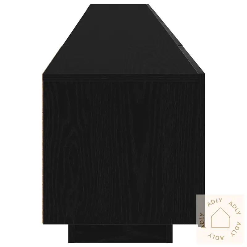 Tv-Skap Med Led-Lys I Svart Eik 260X35X40 Cm Av Konstruert Tre