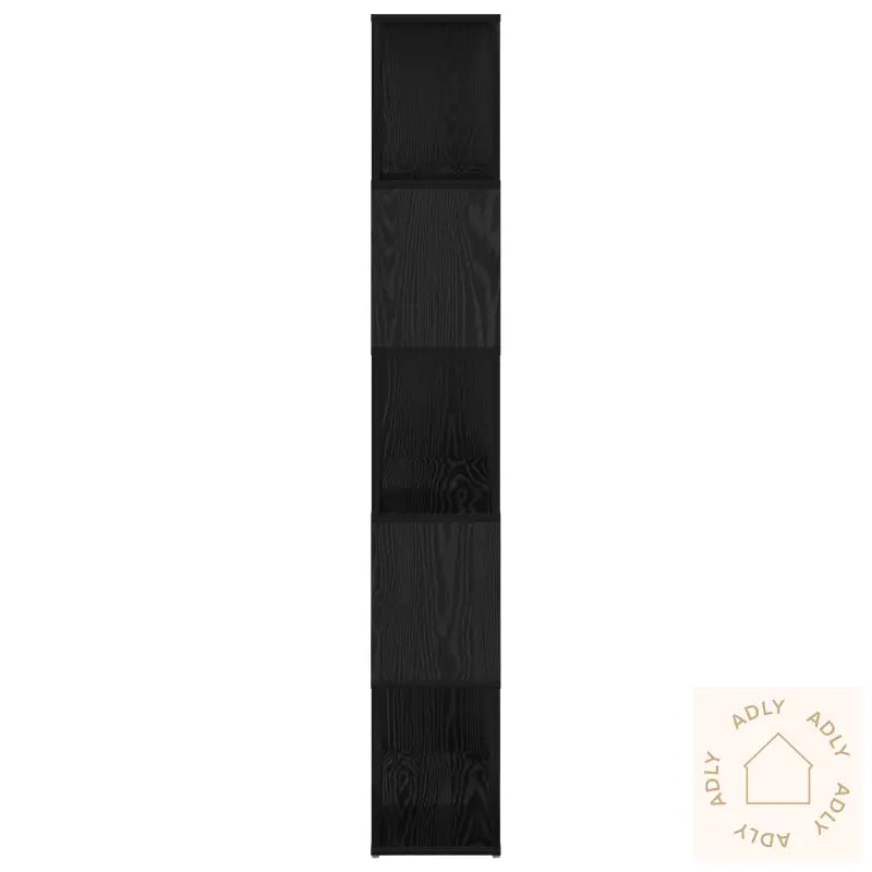 Bokhylle Svart Eik Konstruert Tre 60 X 24 X 155 Cm