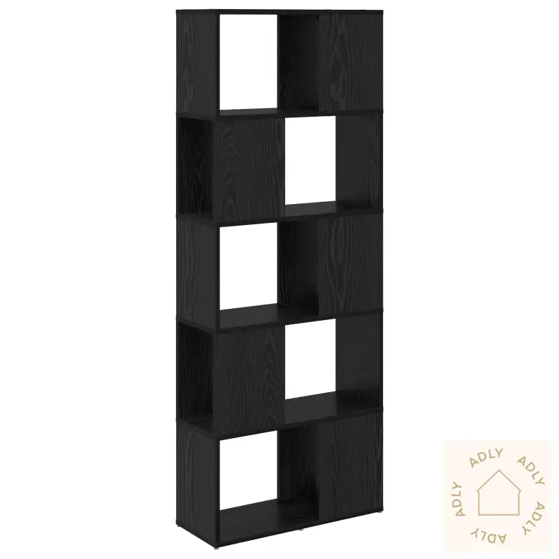 Bokhylle Svart Eik Konstruert Tre 60 X 24 X 155 Cm