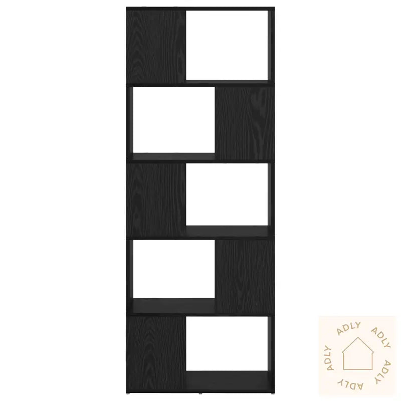 Bokhylle Svart Eik Konstruert Tre 60 X 24 X 155 Cm