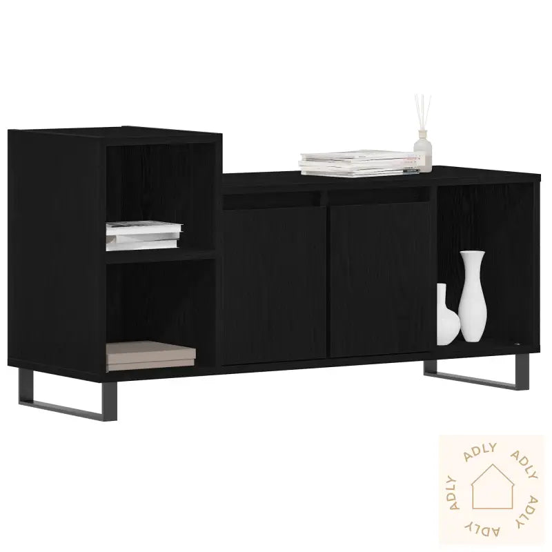 Tv-Skap Svart Eik 100X35X55 Cm Konstruert Tre