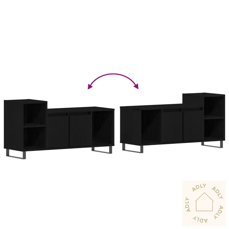 Tv-Skap Svart Eik 100X35X55 Cm Konstruert Tre