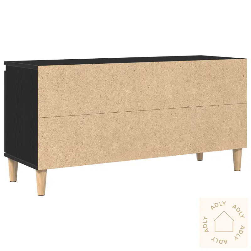 Tv-Benk Med Trebein Svart Eik 102X35X50 Cm