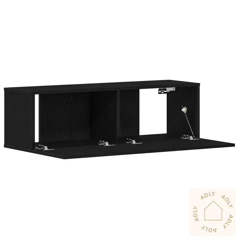 Vegghengt Tv-Benk I Svart Eik 100X30X30 Cm Laget Av Konstruert Tre