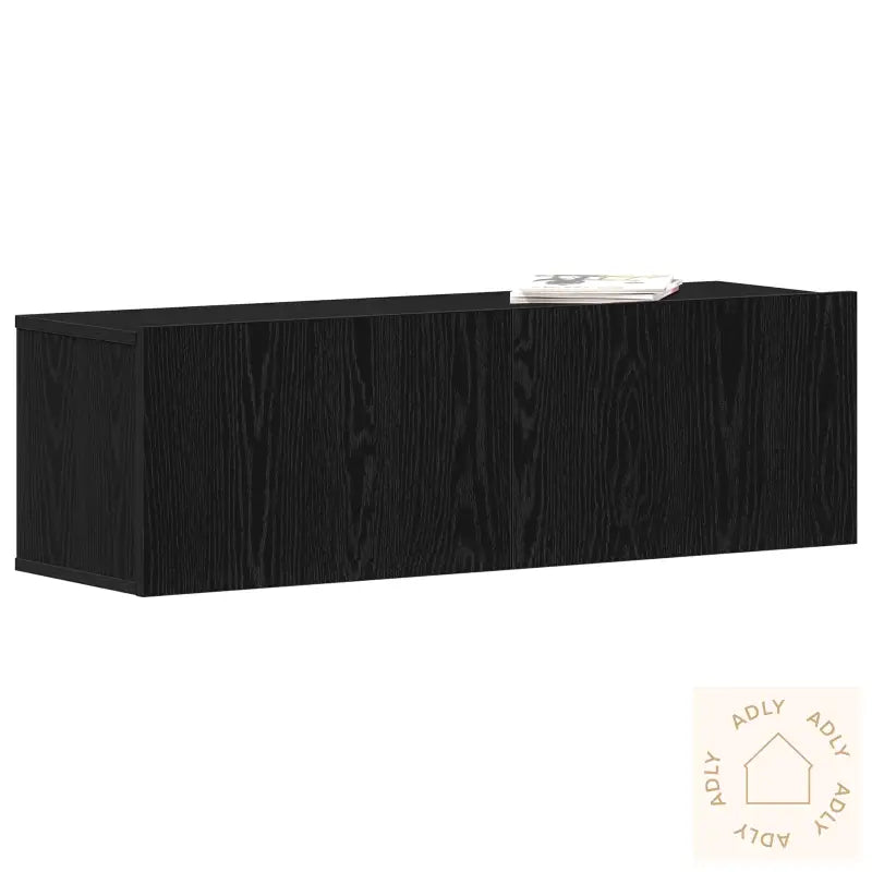 Vegghengt Tv-Benk I Svart Eik 100X30X30 Cm Laget Av Konstruert Tre