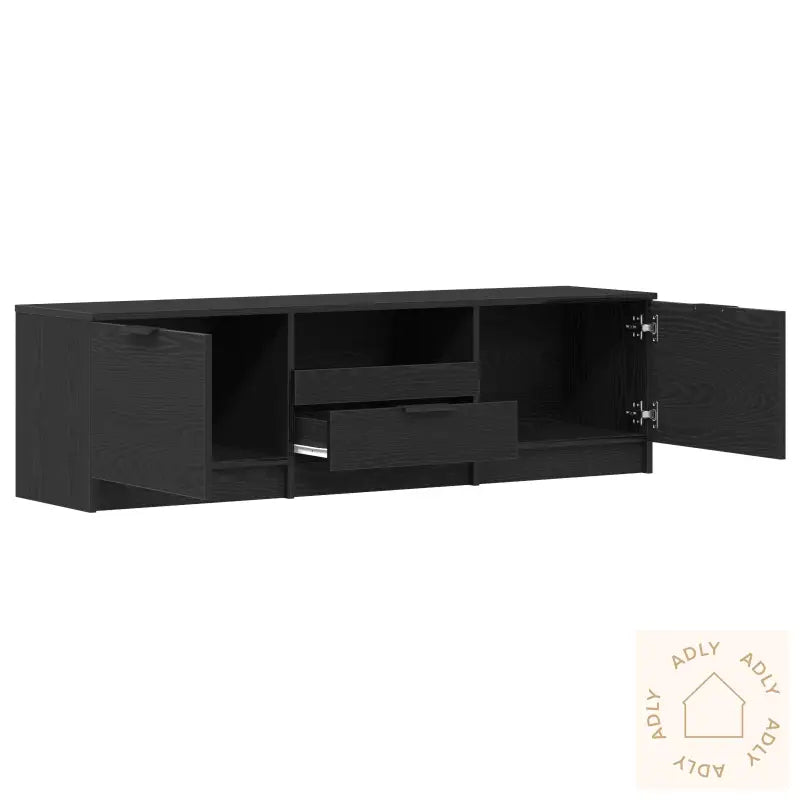 Tv-Benksn - Svart Eik - 140X35X40 Cm - Laget Av Konstruert Tre