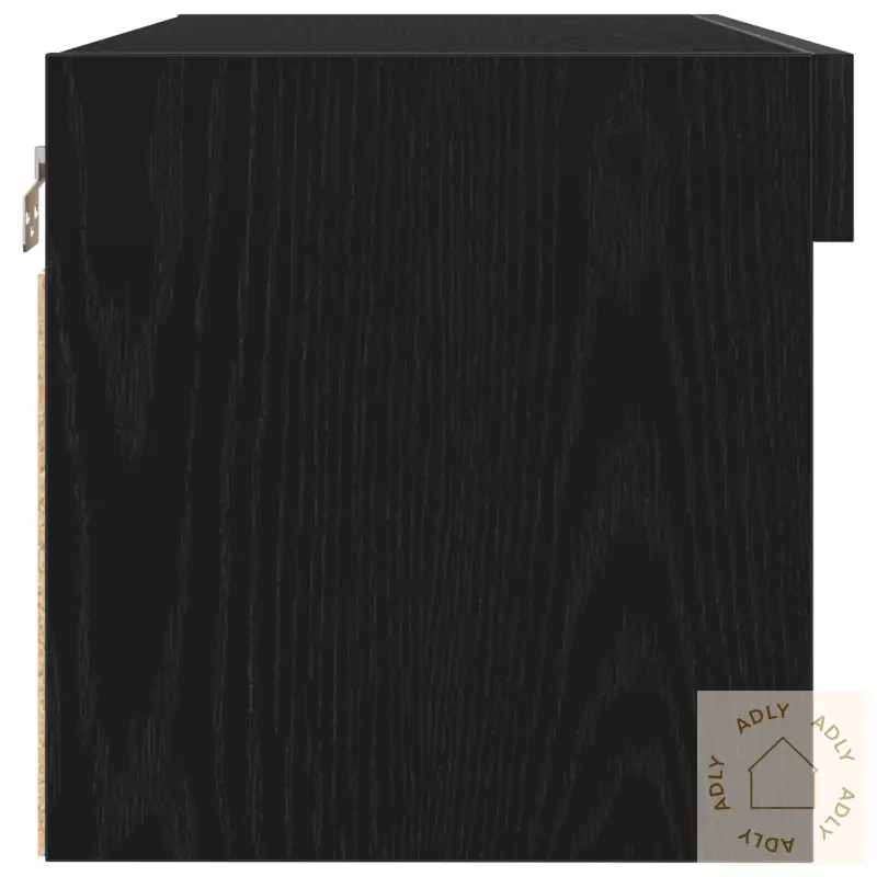 Tv Vegghyll Med Led-Lys Svart Eik 80X30X30 Cm