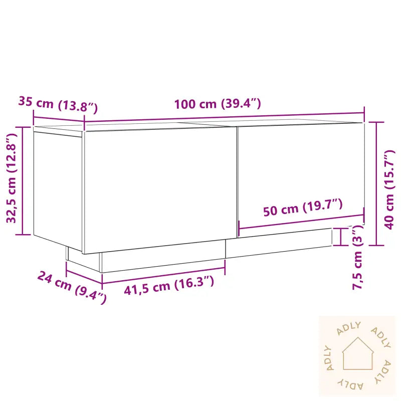 Tv-Skap I Svart Eik 100X35X40 Cm Av Konstruert Tre