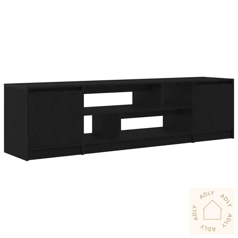 Tv-Benk Svart Eik 188,5X41X50 Cm Konstruert Tre