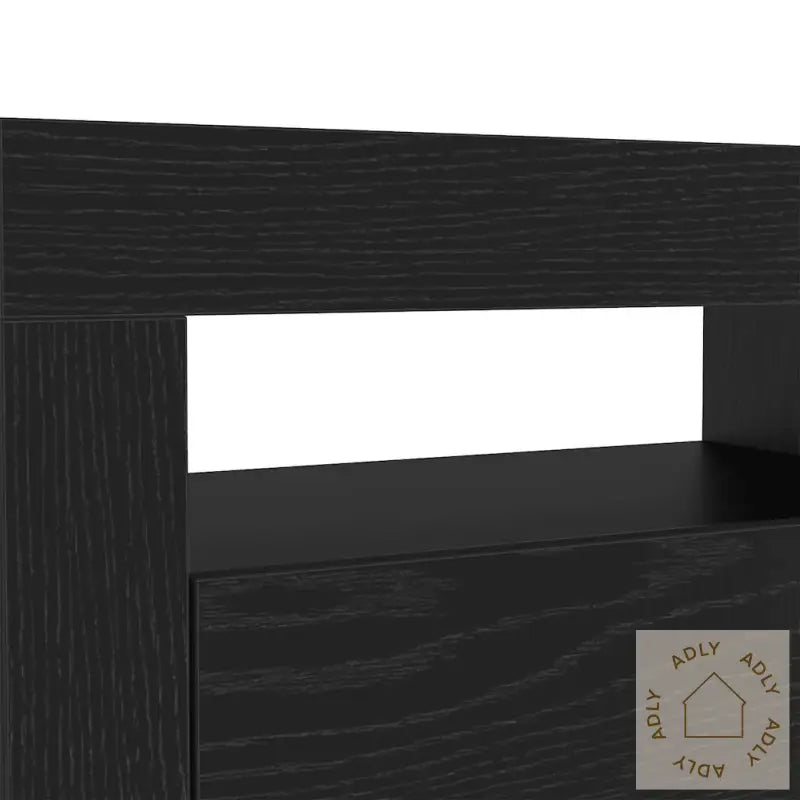 Tv-Benk Med Led-Lys Svart Eik 120X35X40 Cm Konstruert Tre