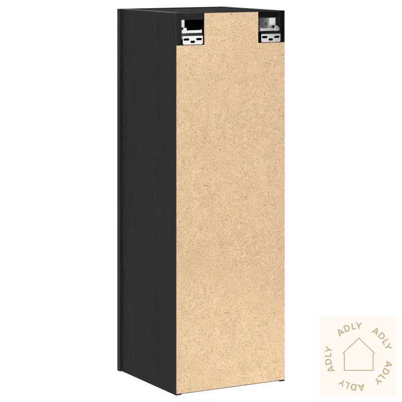 Veggmonterte Tv-Skap - 2-Pakning, Svart Eik, Mål: 30,5 X 30 X 90 Cm, Laget Av Konstruert Tre