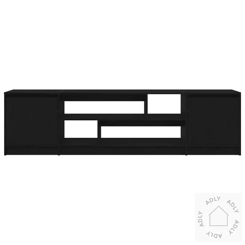 Tv-Benk Svart Eik 188,5X41X50 Cm Konstruert Tre