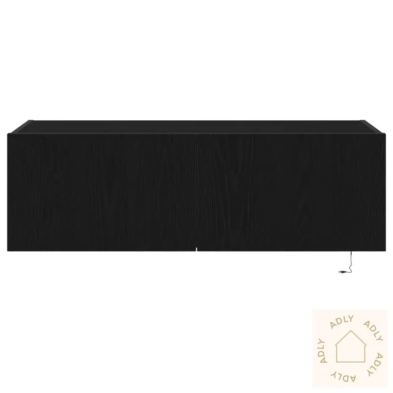 Tv Veggskap Med Led Lys Svart Eik 100X35X31 Cm