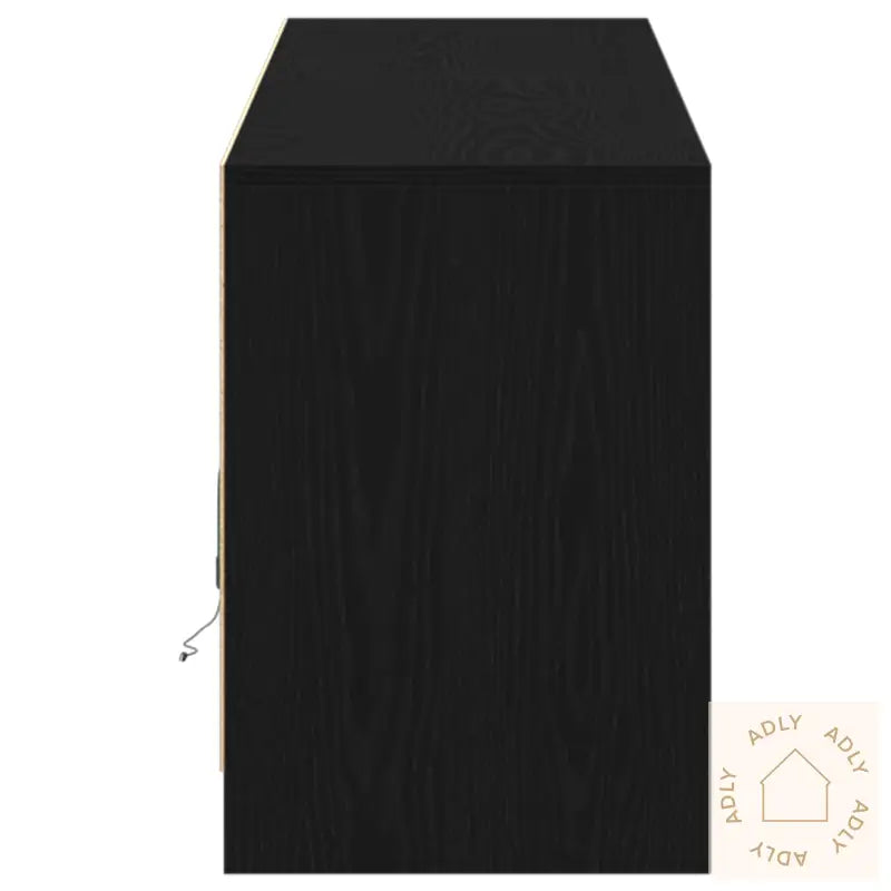Tv-Skap Med Led-Belysning I Svart Eik, 100X34X50 Cm, Laget Av Konstruert Tre