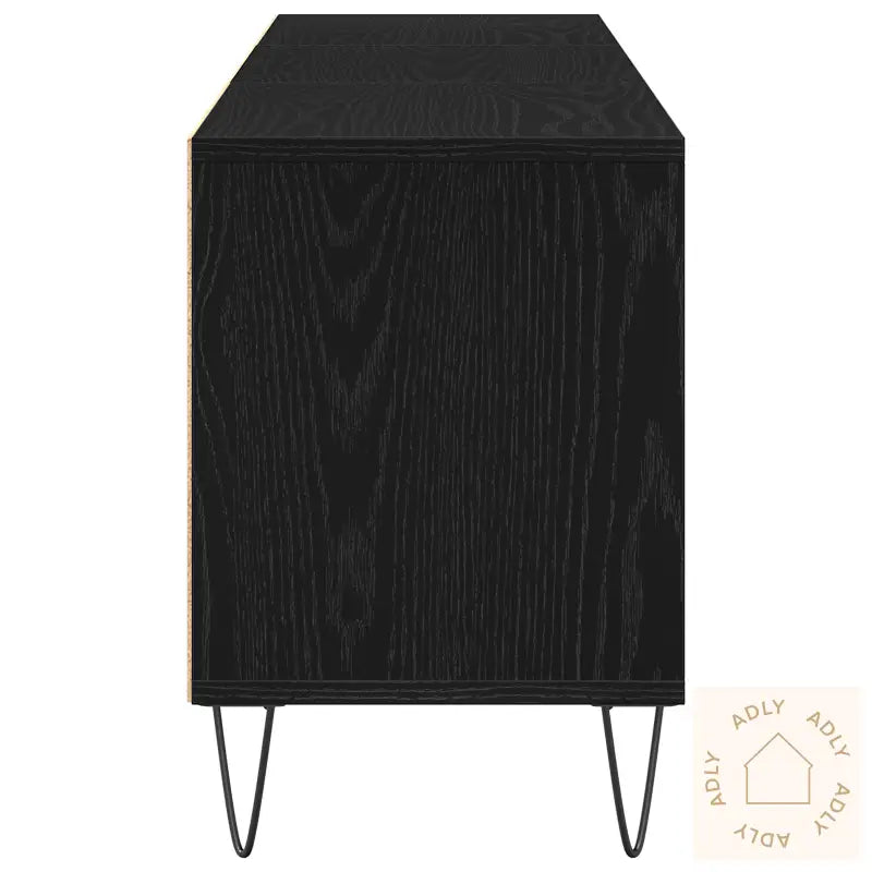 Tv-Benk Svart Eik 150X30X44,5 Cm Konstruert Tre