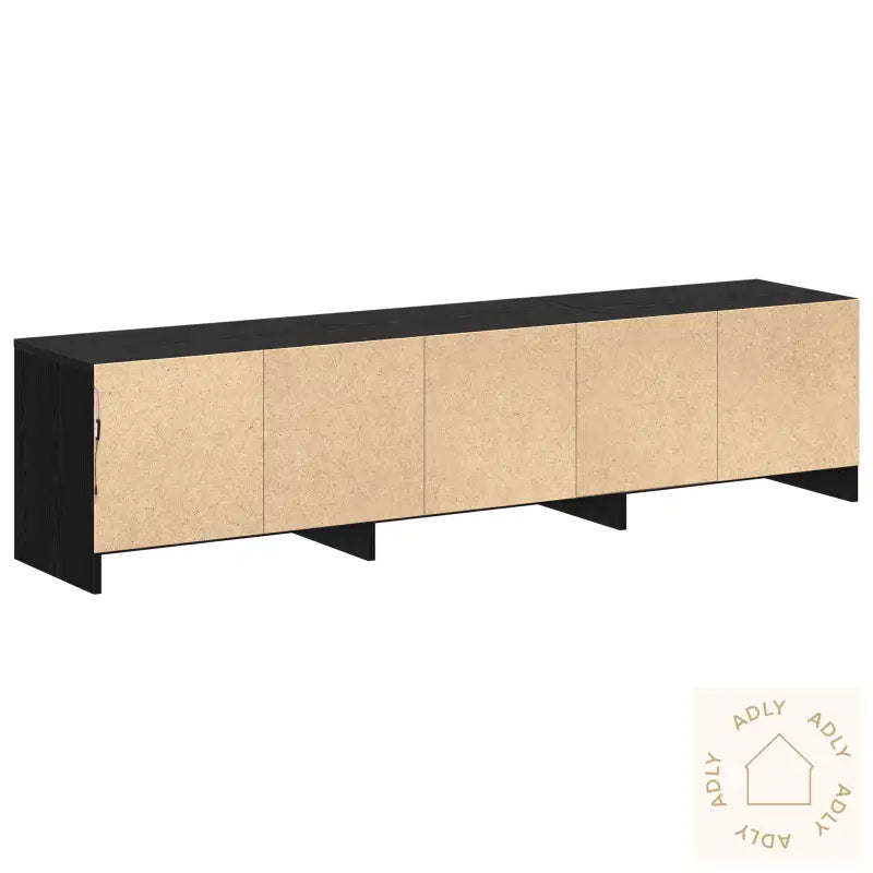 Tv-Stativ Med Led Svart Eik 162,5X34X40 Cm Konstruert Tre