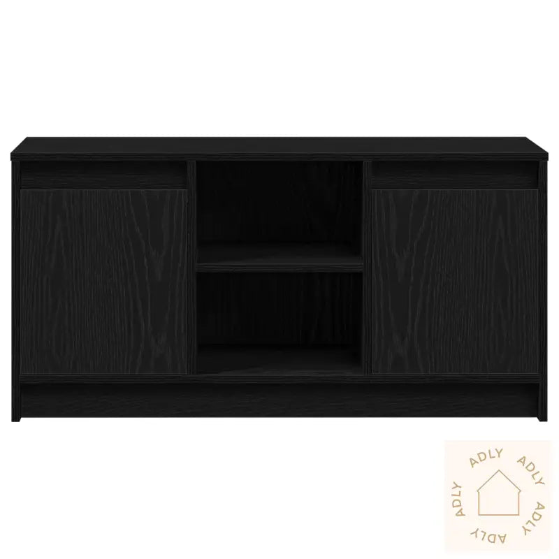 Tv-Skap Med Led-Belysning I Svart Eik, 100X34X50 Cm, Laget Av Konstruert Tre