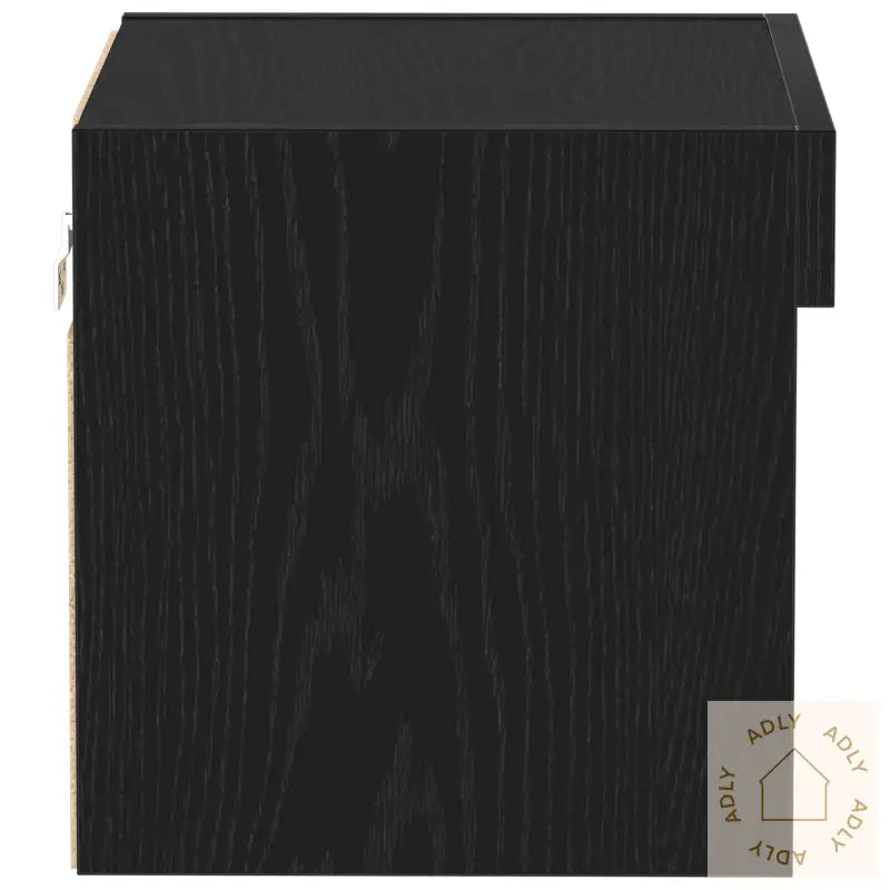 Veggskap Med Led Lys Svart Eik 40X30X30 Cm