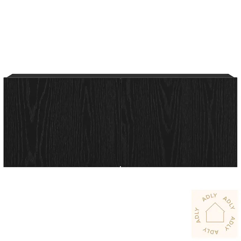 Tv Veggskap (Sett Med 2) - Svart Eik, 80X30X30 Cm, Laget Av Konstruert Tre