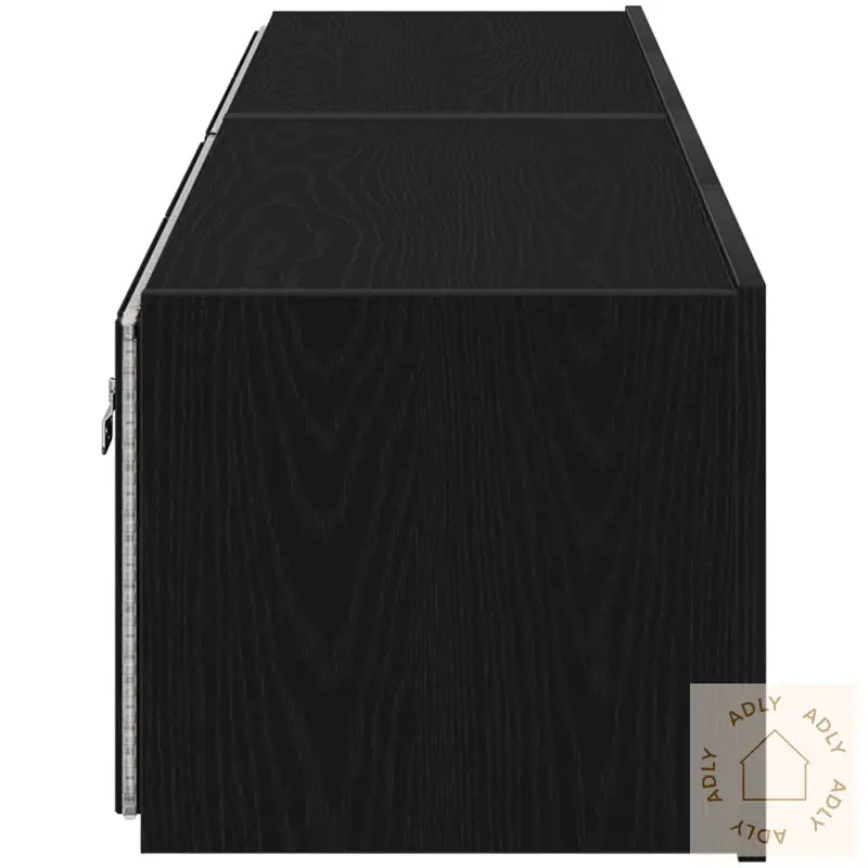 Tv Veggskap Med Led Lys 2 Stk Svart Eik 80X35X31 Cm