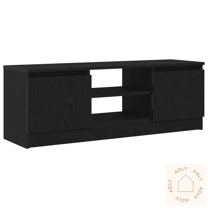 Tv-Benk Svart Eik 102X30X36 Cm Konstruert Tre