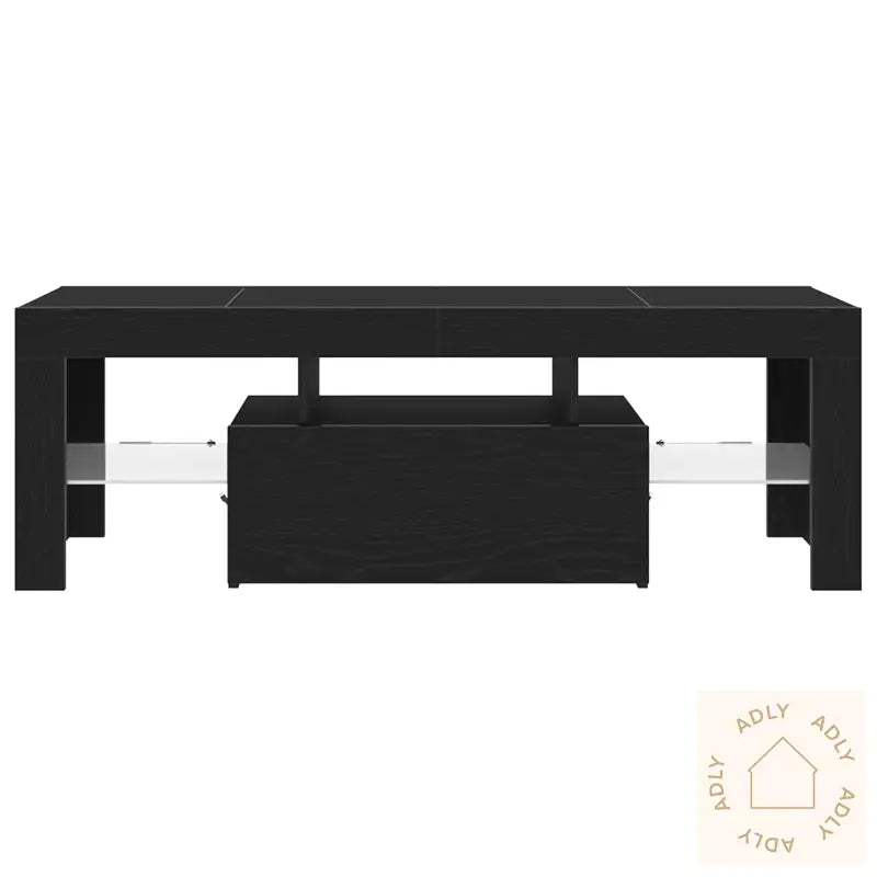 Tv-Benk Med Led-Lamper I Svart Eik 120X35X40 Cm