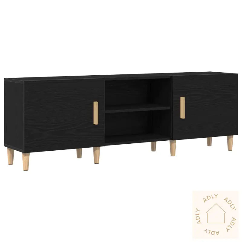 Tv Stativ - Svart Eik, 150X30X50 Cm, Laget Av Konstruert Tre