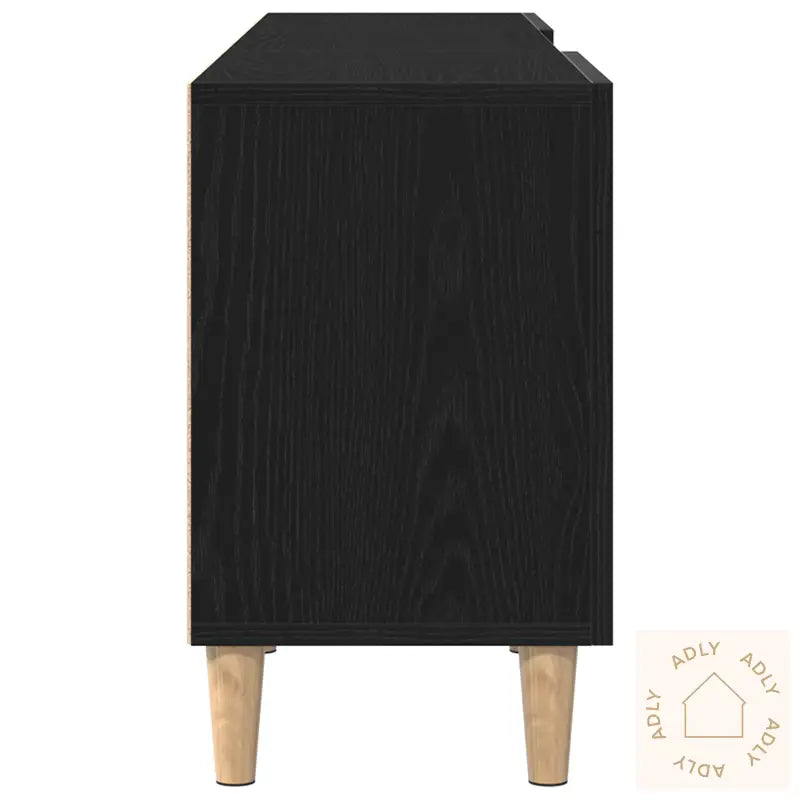 Tv Stativ - Svart Eik, 150X30X50 Cm, Laget Av Konstruert Tre