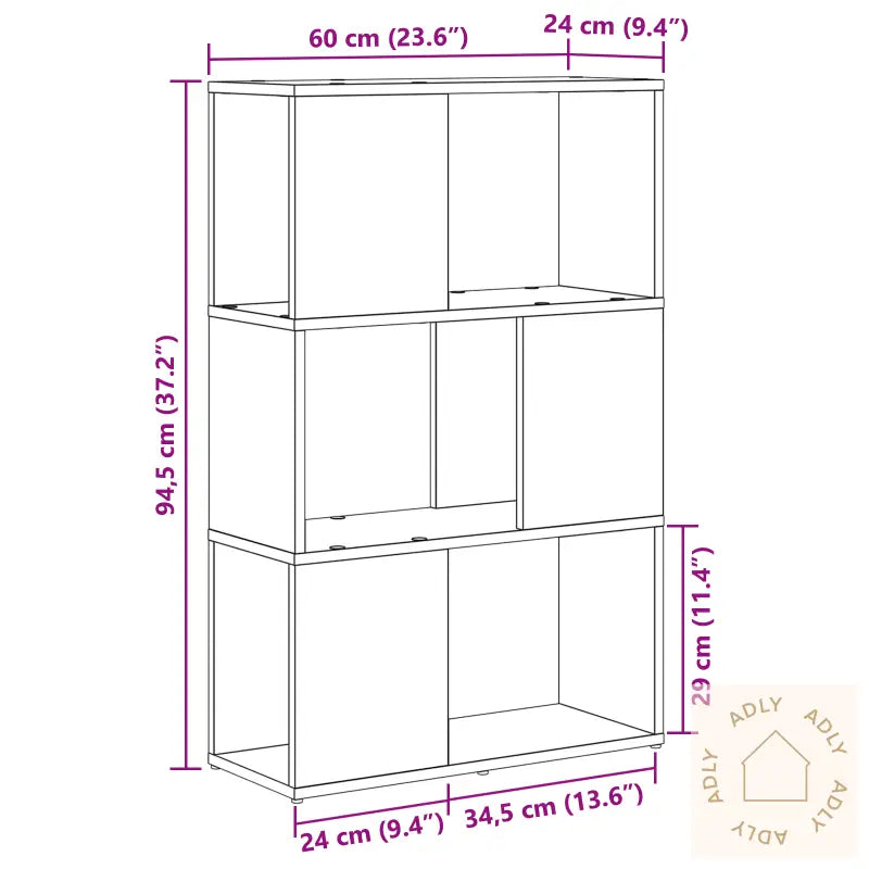 Underholdningssenter Svart Eik Konstruert Tre 60 X 24 X 94 Cm