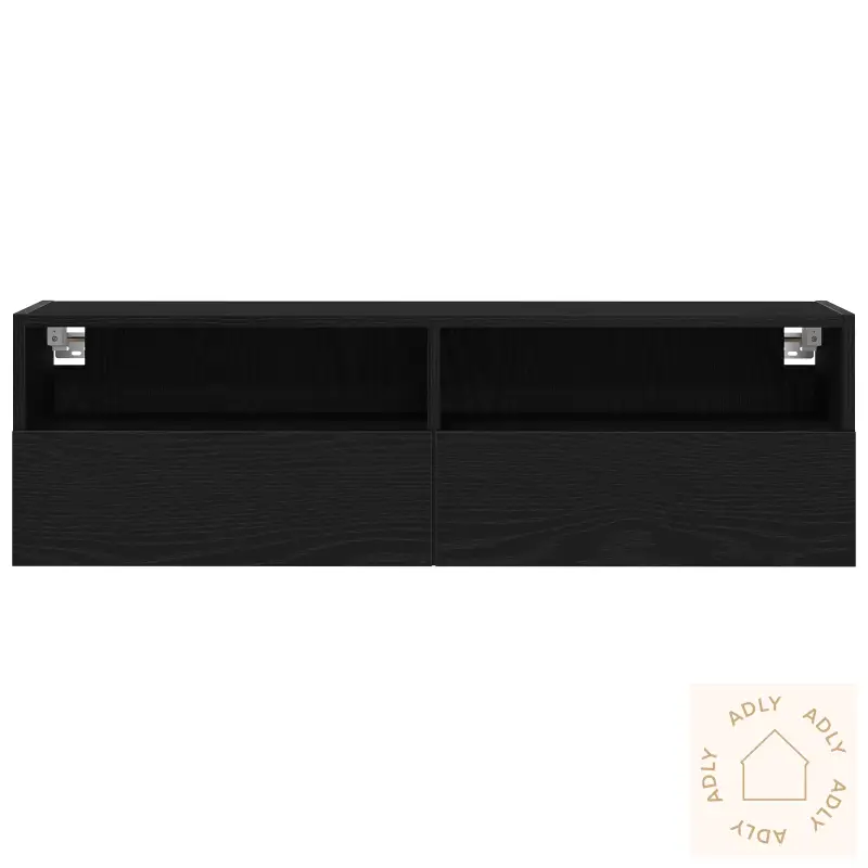 Tv Vegghylle Svart Eik 100X30X30 Cm Konstruert Tre