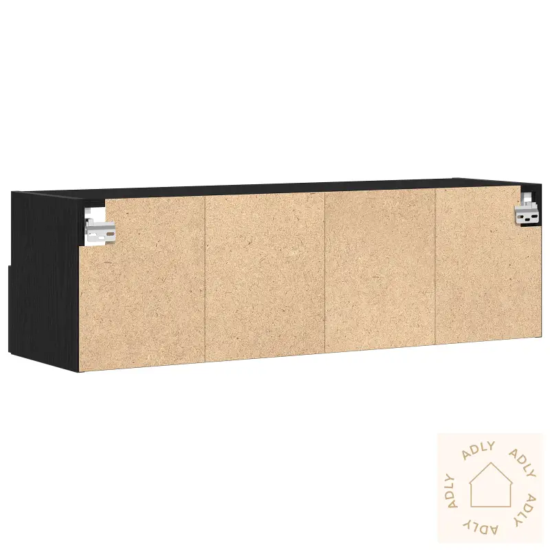 Tv Vegghylle Svart Eik 100X30X30 Cm Konstruert Tre